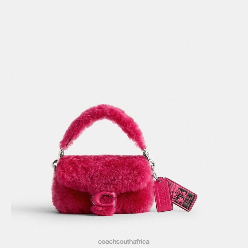 Coach Women THE LIL NAS X DROP TABBY 12 IN SHEARLING LH/Bright Fuchsia 4ZRDJ98