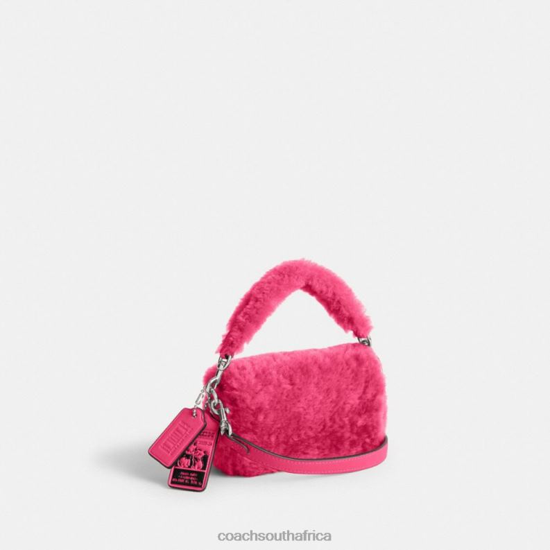 Coach Women THE LIL NAS X DROP TABBY 12 IN SHEARLING LH/Bright Fuchsia 4ZRDJ98