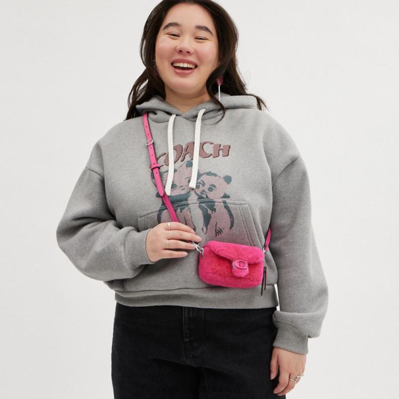 Coach Women THE LIL NAS X DROP TABBY 12 IN SHEARLING LH/Bright Fuchsia 4ZRDJ98