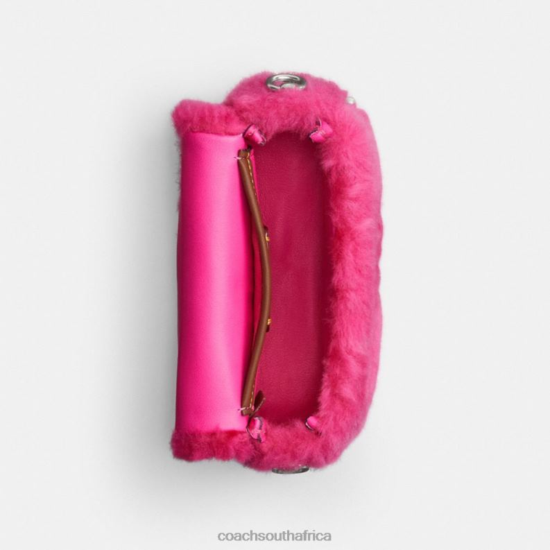 Coach Women THE LIL NAS X DROP TABBY 12 IN SHEARLING LH/Bright Fuchsia 4ZRDJ98