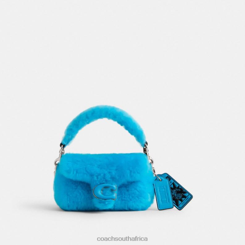 Coach Women THE LIL NAS X DROP TABBY 12 IN SHEARLING LH/Montero Blue 4ZRDJ99