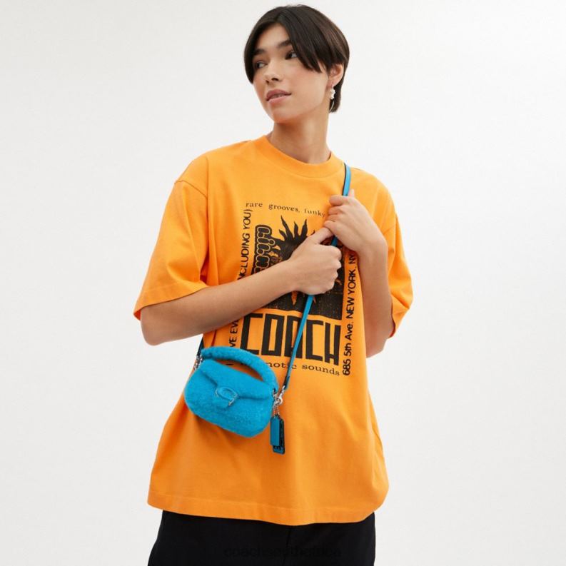 Coach Women THE LIL NAS X DROP TABBY 12 IN SHEARLING LH/Montero Blue 4ZRDJ99