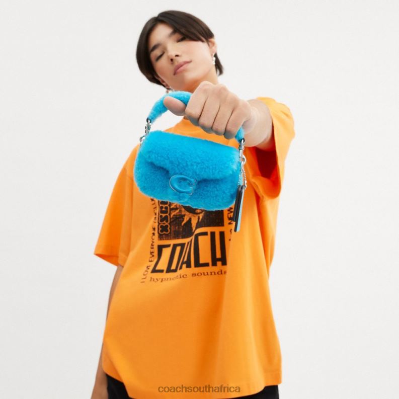 Coach Women THE LIL NAS X DROP TABBY 12 IN SHEARLING LH/Montero Blue 4ZRDJ99