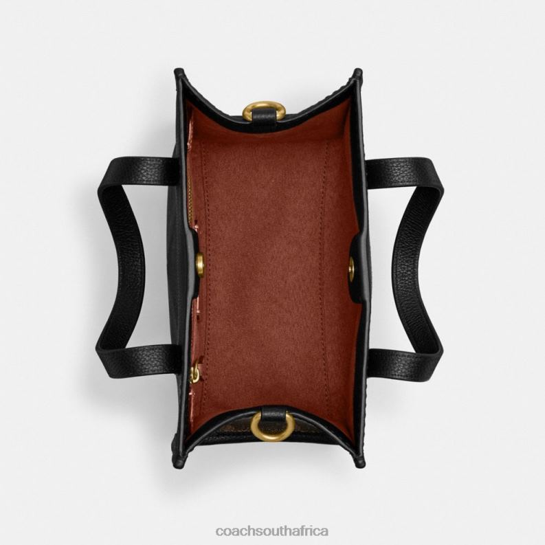 Coach Women FIELD TOTE 22 WITH HORSE AND CARRIAGE PRINT B4/Truffle Black 4ZRDJ297