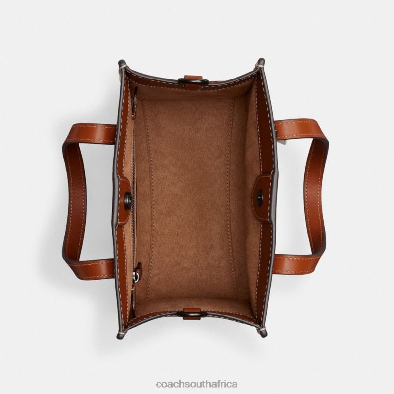 Coach Women FIELD TOTE 22 WITH LARGE HORSE AND CARRIAGE PRINT V5/Truffle Burnished Amber 4ZRDJ296