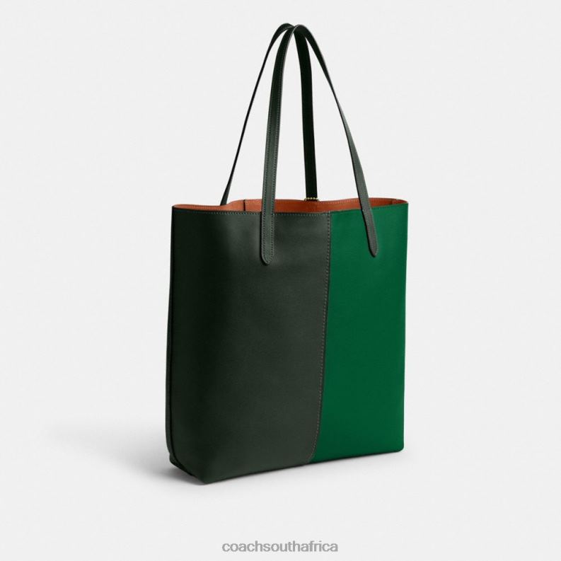 Coach Women NOMAD TOTE IN COLORBLOCK B4/GREEN MULTI 4ZRDJ301