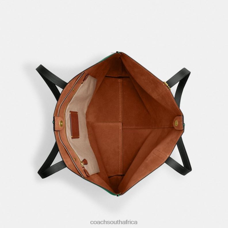 Coach Women NOMAD TOTE IN COLORBLOCK B4/GREEN MULTI 4ZRDJ301