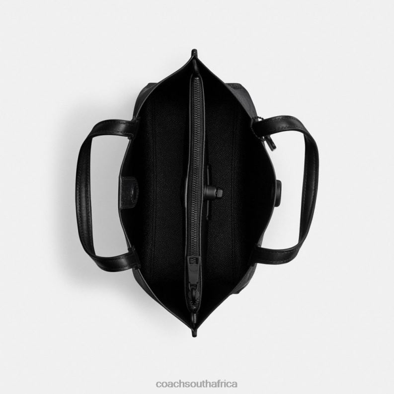 Coach Women WILLOW TOTE 24 IN SIGNATURE CANVAS MW/Charcoal/Black 4ZRDJ285