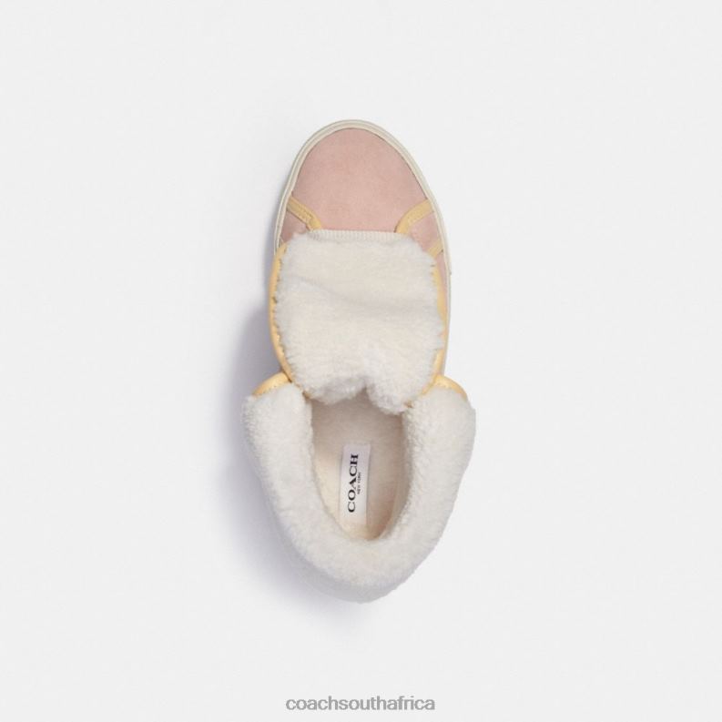 Coach Women CITYSOLE FOLDOVER HIGH TOP PLATFORM SNEAKER Vanilla Cream/Pale Blush 4ZRDJ428