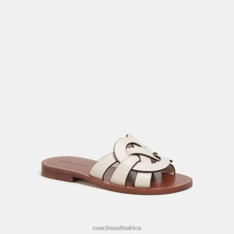 Coach Women ISSA SANDAL Chalk 4ZRDJ399