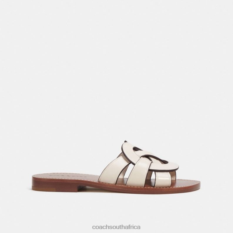 Coach Women ISSA SANDAL Chalk 4ZRDJ399