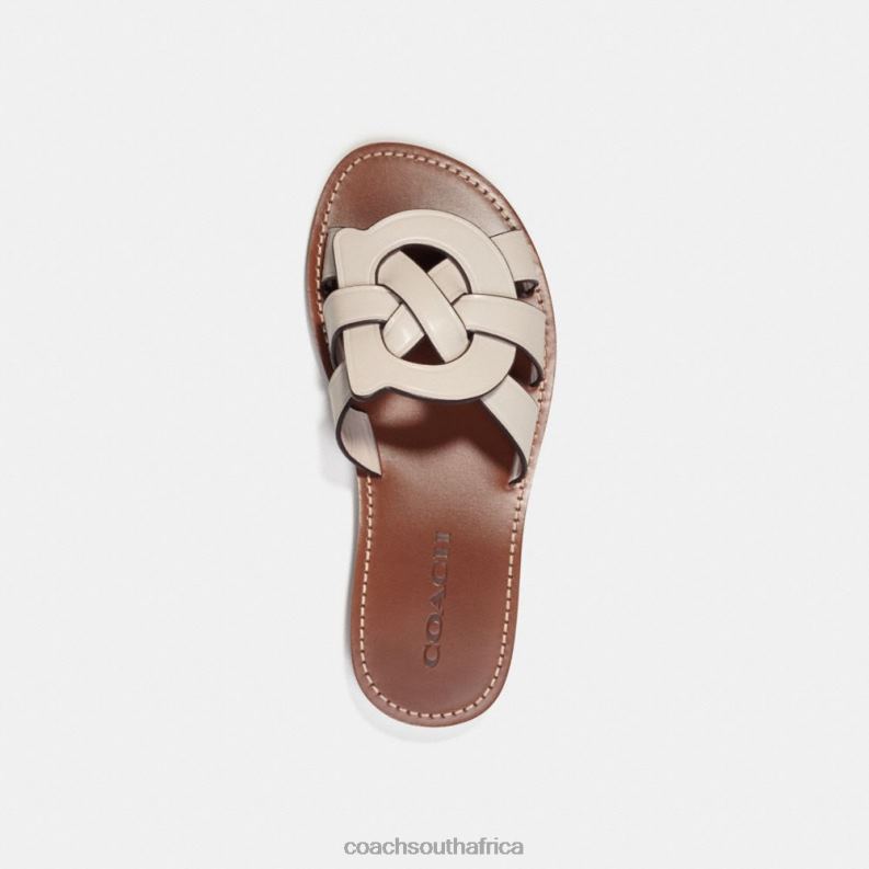 Coach Women ISSA SANDAL Chalk 4ZRDJ399