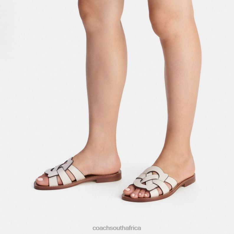 Coach Women ISSA SANDAL Chalk 4ZRDJ399