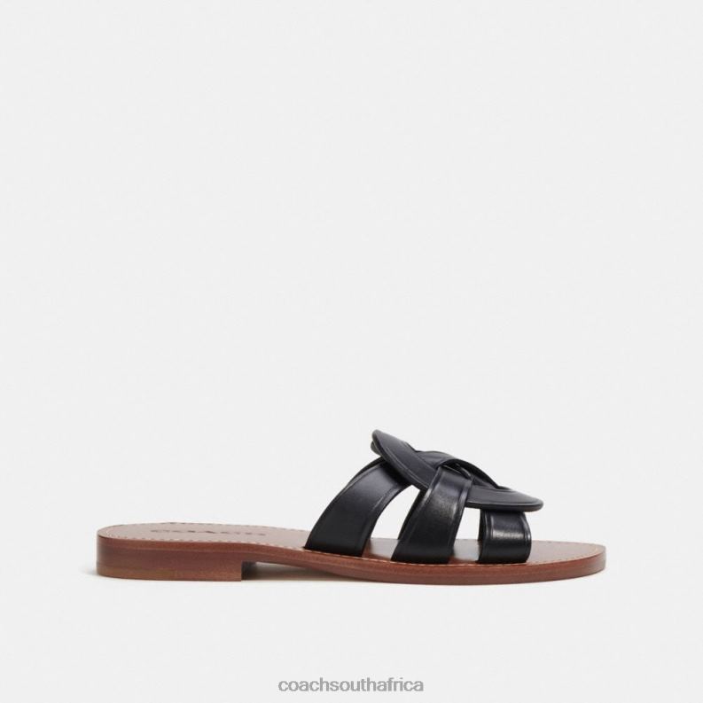 Coach Women ISSA SANDAL Black 4ZRDJ426