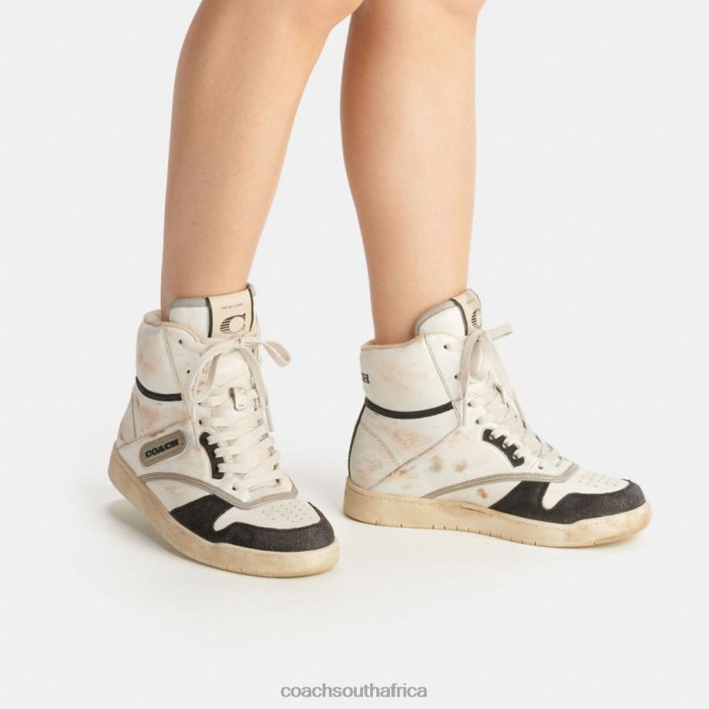 Coach Women HIGH TOP SNEAKER WHITE/BLACK 4ZRDJ407