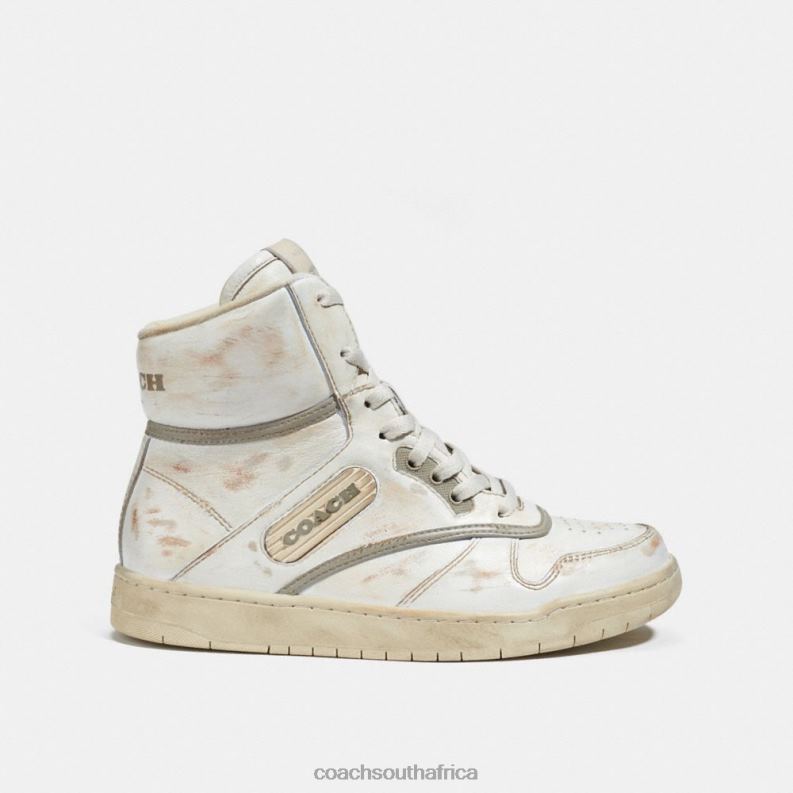 Coach Women HIGH TOP SNEAKER White/Dove Grey 4ZRDJ408
