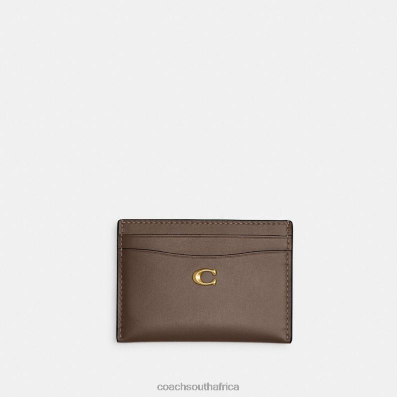 Coach Women CARD CASE B4/DARK STONE 4ZRDJ380