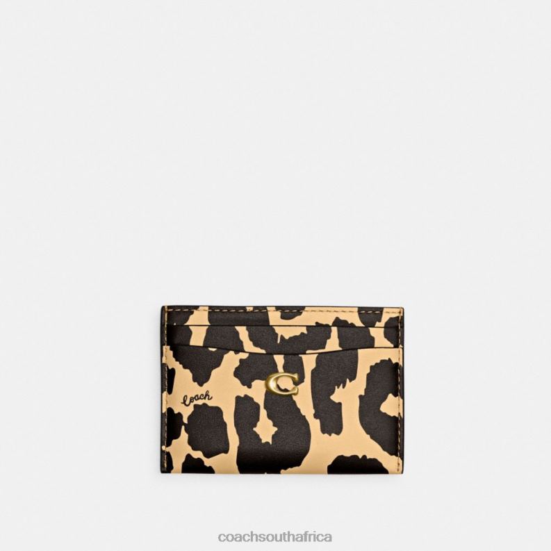 Coach Women CARD CASE WITH LEOPARD PRINT B4/Leopard 4ZRDJ382