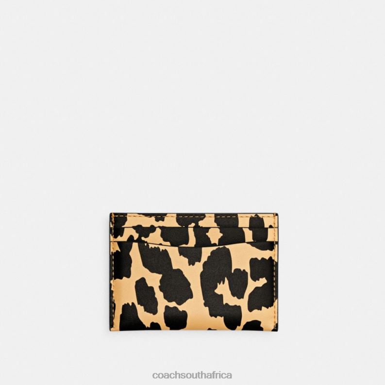 Coach Women CARD CASE WITH LEOPARD PRINT B4/Leopard 4ZRDJ382