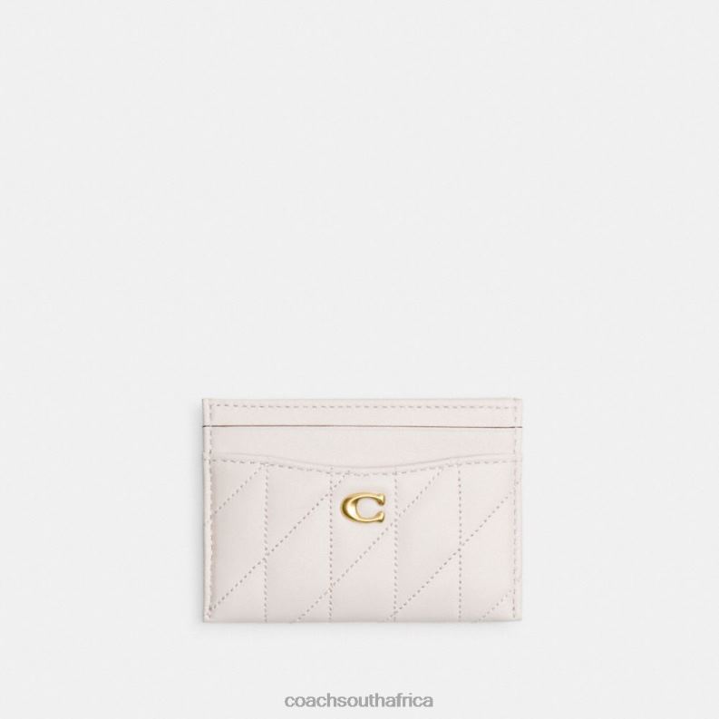 Coach Women CARD CASE WITH PILLOW QUILTING B4/CHALK 4ZRDJ377