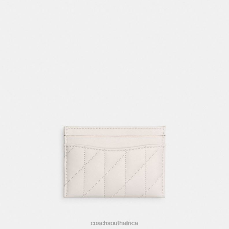 Coach Women CARD CASE WITH PILLOW QUILTING B4/CHALK 4ZRDJ377