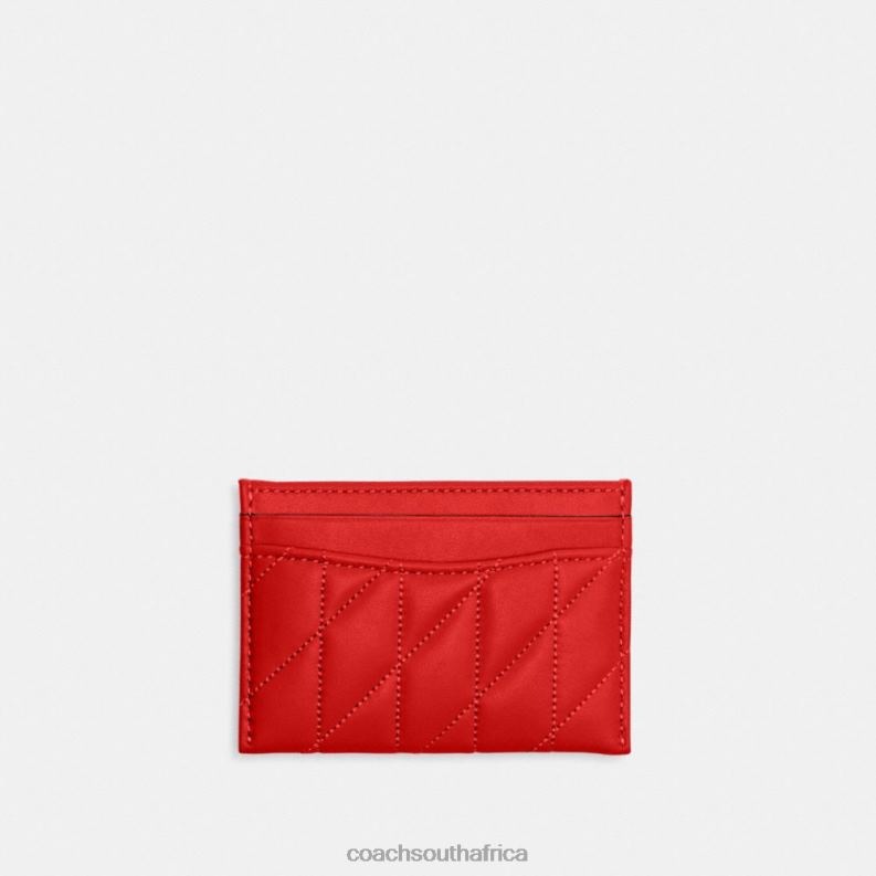 Coach Women CARD CASE WITH PILLOW QUILTING LH/Sport Red 4ZRDJ367