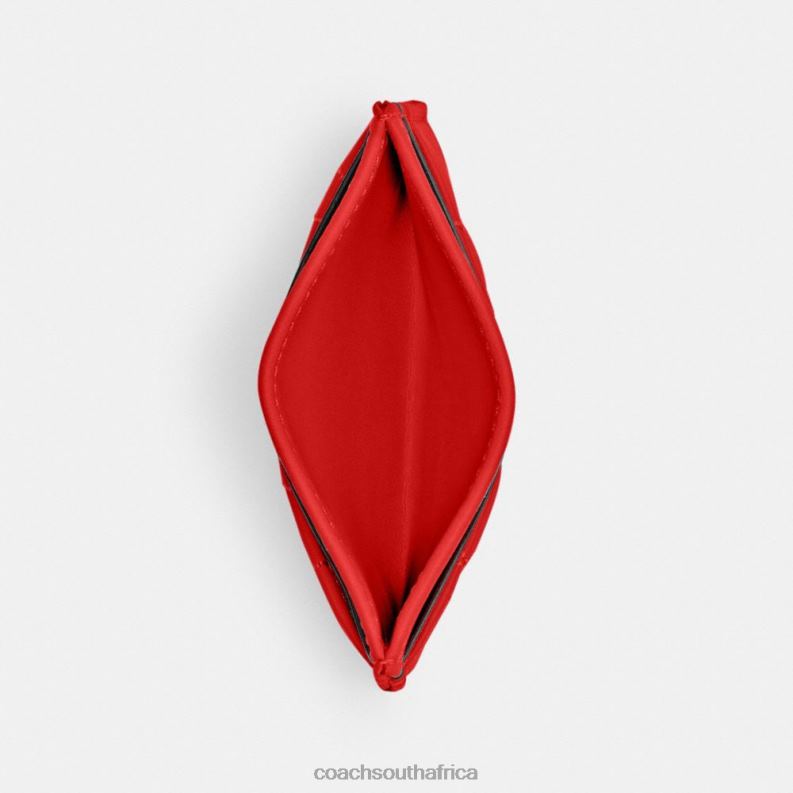 Coach Women CARD CASE WITH PILLOW QUILTING LH/Sport Red 4ZRDJ367