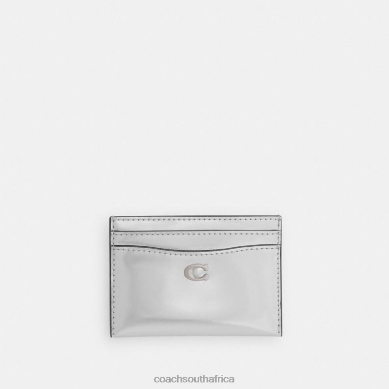 Coach Women ESSENTIAL CARD CASE IN SILVER METALLIC LH/Silver 4ZRDJ378
