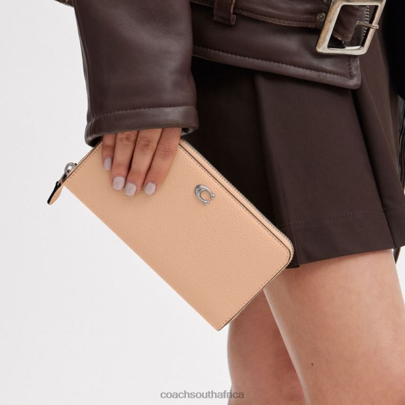 Coach Women ACCORDION ZIP WALLET LH/Buff 4ZRDJ319