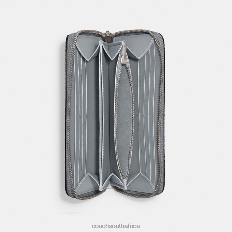 Coach Women ACCORDION ZIP WALLET LH/Grey Blue 4ZRDJ321