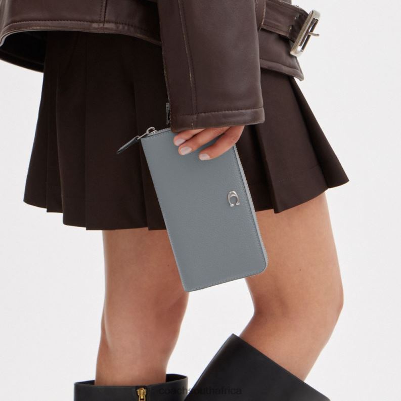 Coach Women ACCORDION ZIP WALLET LH/Grey Blue 4ZRDJ321