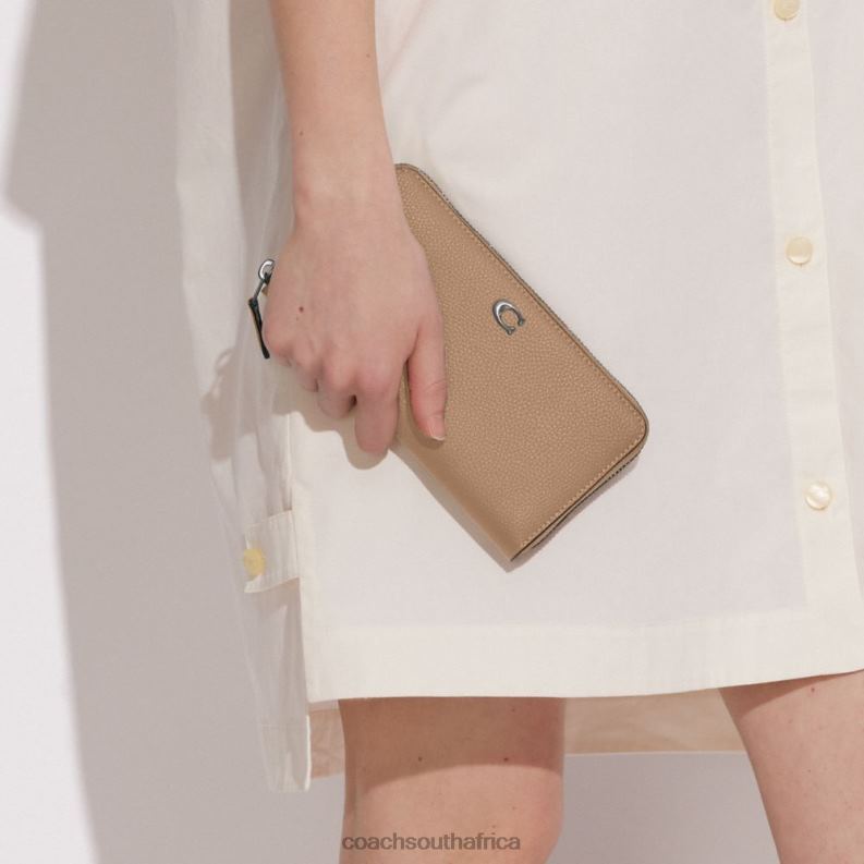 Coach Women ACCORDION ZIP WALLET LH/Taupe 4ZRDJ323