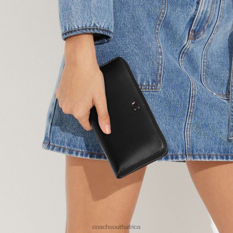 Coach Women ACCORDION ZIP WALLET V5/Black 4ZRDJ327