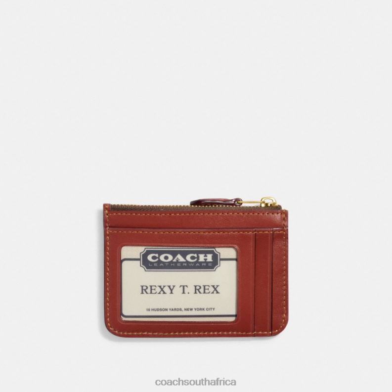Coach Women MINI SKINNY ID CASE IN SIGNATURE CANVAS B4/Tan Rust 4ZRDJ337