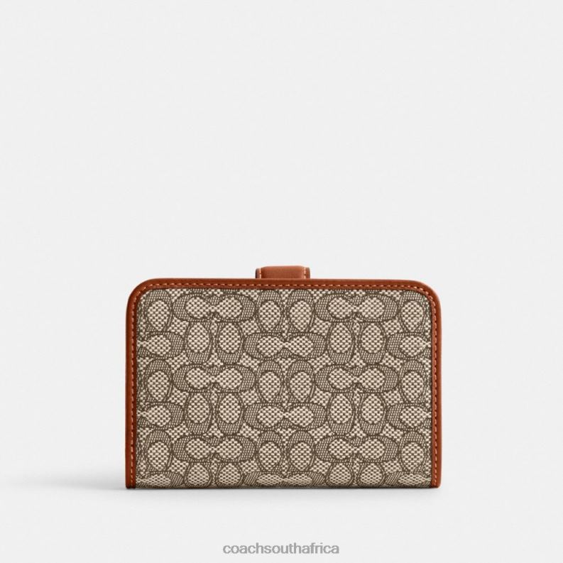 Coach Women TABBY MEDIUM WALLET IN MICRO SIGNATURE JACQUARD B4/Cocoa Burnished Amb 4ZRDJ331
