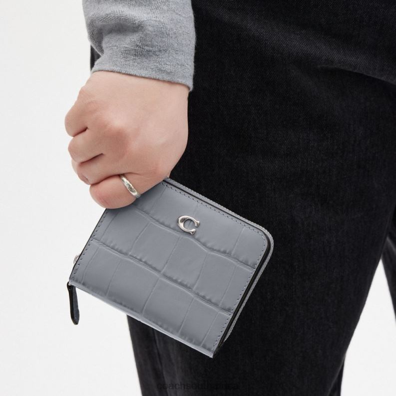 Coach Women BILLFOLD WALLET LH/Grey Blue 4ZRDJ343