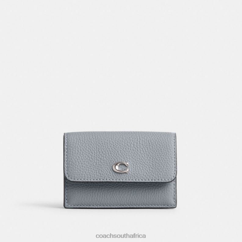 Coach Women ESSENTIAL MINI TRIFOLD WALLET LH/Grey Blue 4ZRDJ352