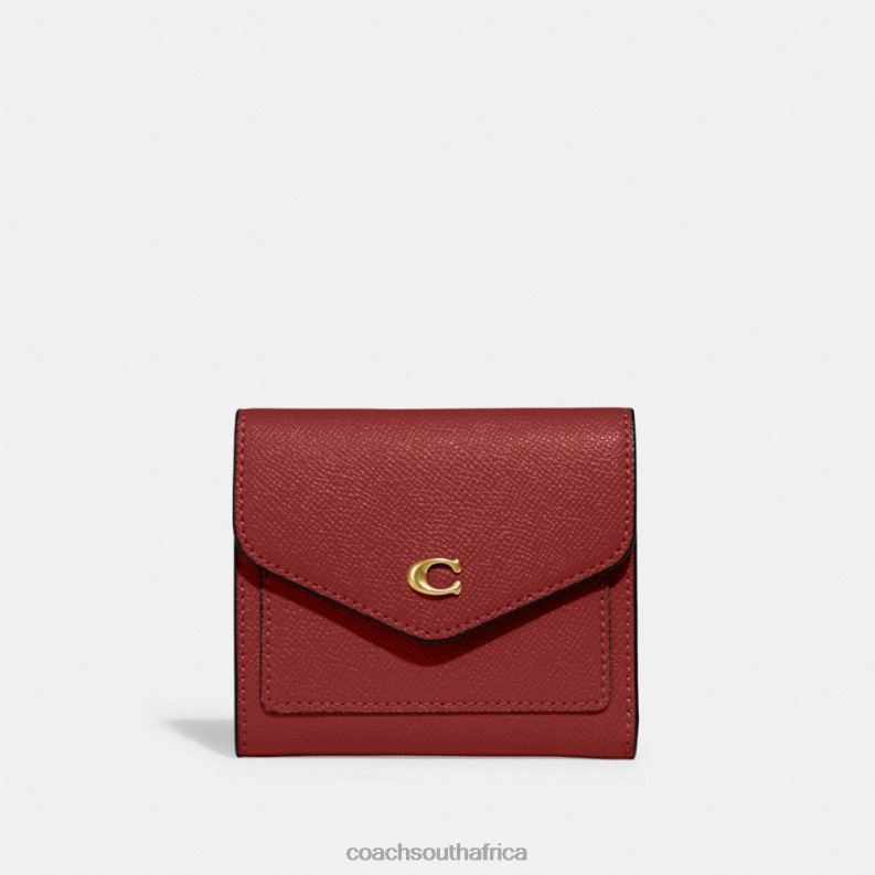 Coach Women WYN SMALL WALLET B4/Enamel Red 4ZRDJ356