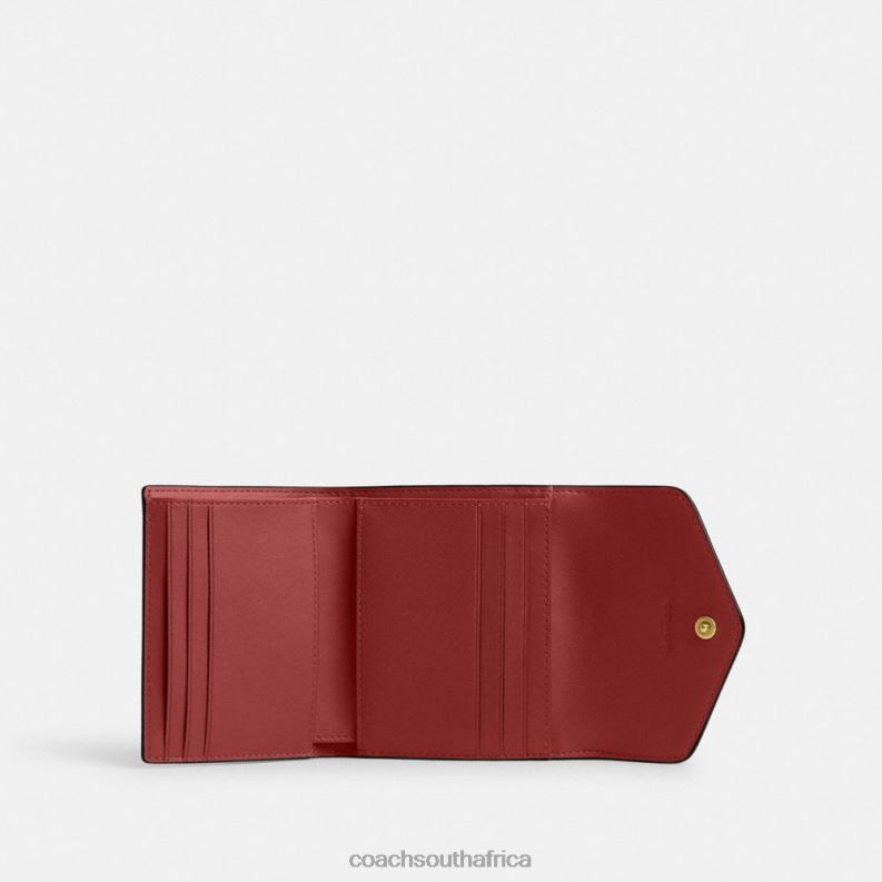 Coach Women WYN SMALL WALLET B4/Enamel Red 4ZRDJ356