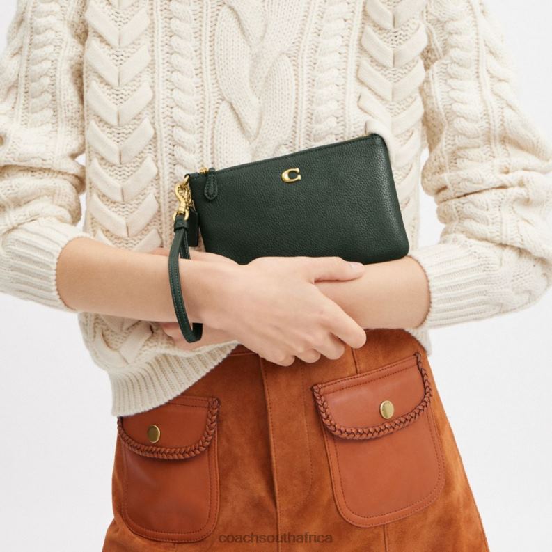 Coach Women SMALL WRISTLET B4/Amazon Green 4ZRDJ363